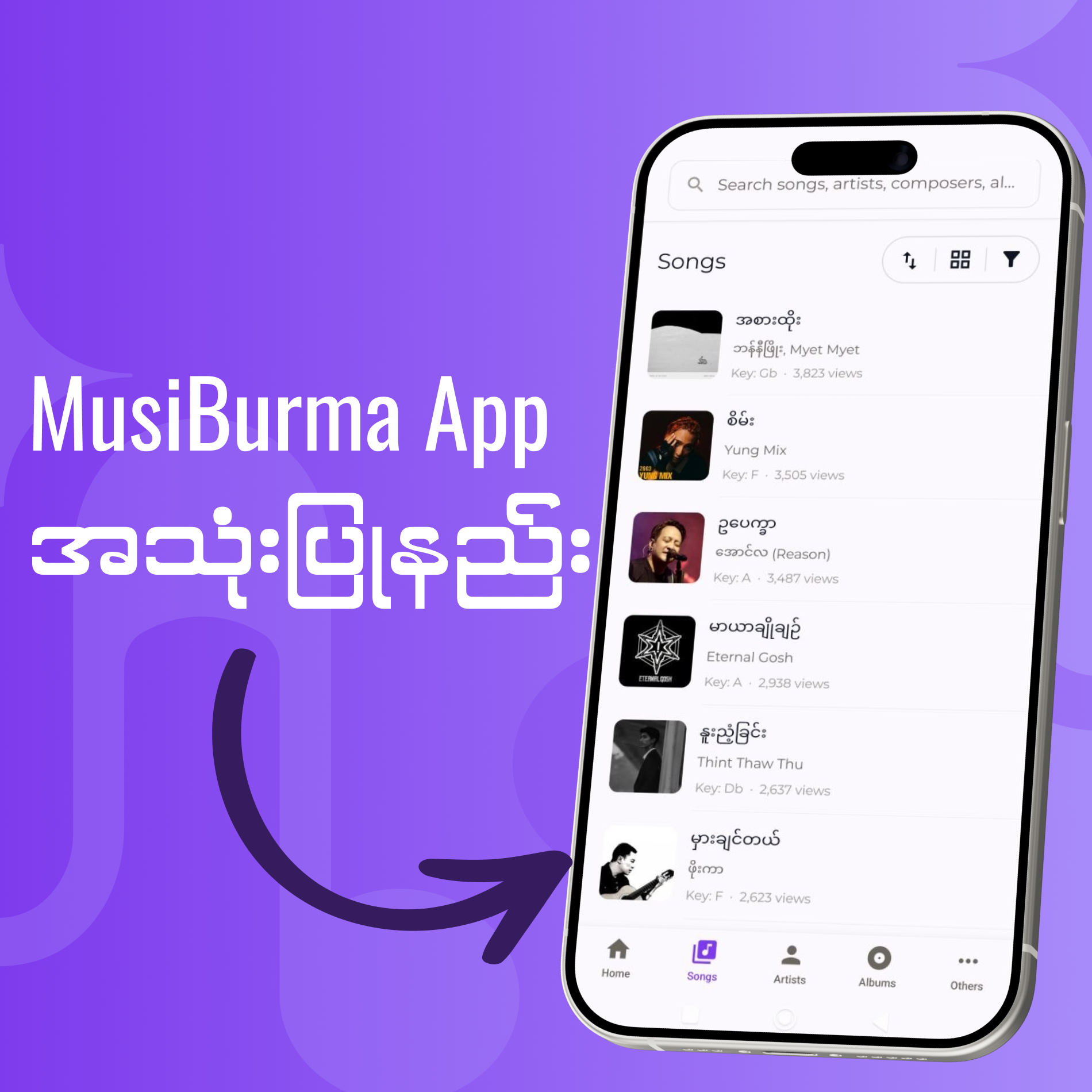 MusiBurma App အသုံးပြုနည်း